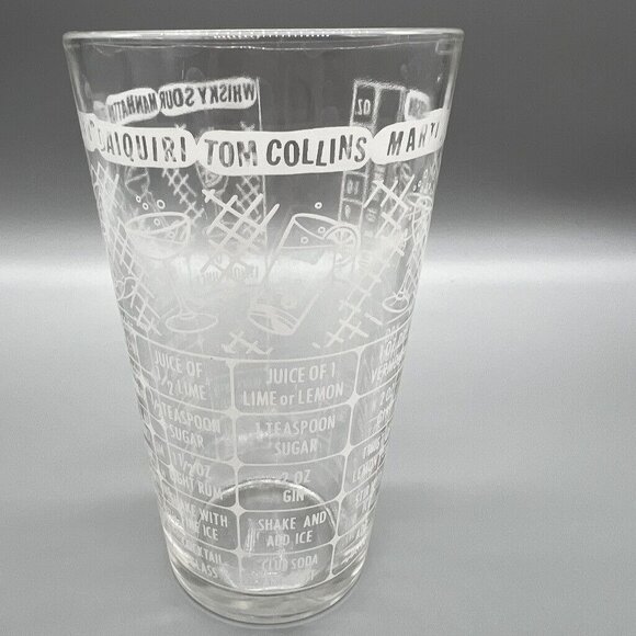 Vintage Federal Glass Cocktail Recipe Mixing & Measuring Bar Glass EUC - Picture 5 of 10